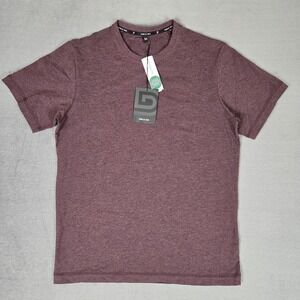 Public Rec Go To Crew Shirt Men Medium Heather Burgundy Athletic Performance NWT